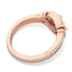 Opal Art-Deco Keepsake 14K Rose Gold ring R5630