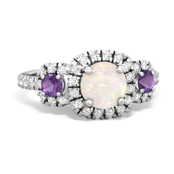 Opal Regal Halo 14K White Gold ring R5350