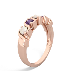 Opal Anniversary Band 14K Rose Gold ring R2089