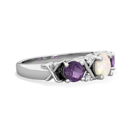 Opal Hugs And Kisses 14K White Gold ring R5016