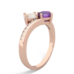 Opal Channel Set Two Stone 14K Rose Gold ring R5303