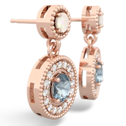 Opal Halo Dangle 14K Rose Gold earrings E5319