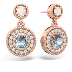 Opal Halo Dangle 14K Rose Gold earrings E5319