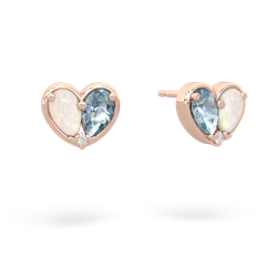 Opal 'Our Heart' 14K Rose Gold earrings E5072