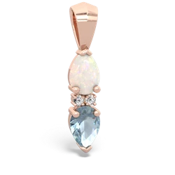 Opal Bowtie Drop 14K Rose Gold pendant P0865