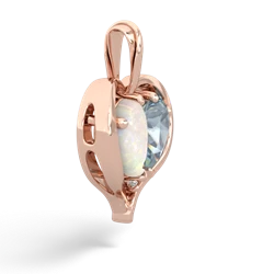 Opal Two Become One 14K Rose Gold pendant P5330