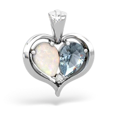 Opal Two Become One 14K White Gold pendant P5330