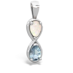 Opal Infinity 14K White Gold pendant P5050