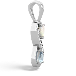 Opal Diamond Infinity 14K White Gold pendant P5390