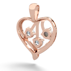 Opal Glowing Heart 14K Rose Gold pendant P2233