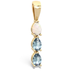 Opal Dew Drops 14K Yellow Gold pendant P2251