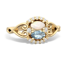 Opal Love Nest 14K Yellow Gold ring R5860