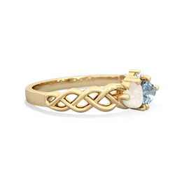 Opal Heart To Heart Braid 14K Yellow Gold ring R5870