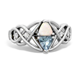 Opal Keepsake Celtic Knot 14K White Gold ring R5300