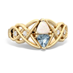 Opal Keepsake Celtic Knot 14K Yellow Gold ring R5300