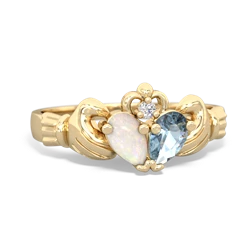 Opal 'Our Heart' Claddagh 14K Yellow Gold ring R2388