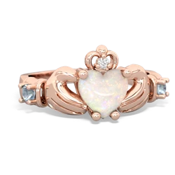 Opal Claddagh Keepsake 14K Rose Gold ring R5245