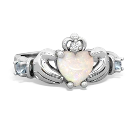 Opal Claddagh Keepsake 14K White Gold ring R5245