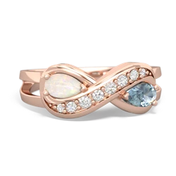 Opal Diamond Infinity 14K Rose Gold ring R5390