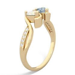 Opal Side By Side 14K Yellow Gold ring R3090