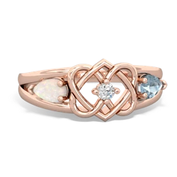 Opal Hearts Intertwined 14K Rose Gold ring R5880