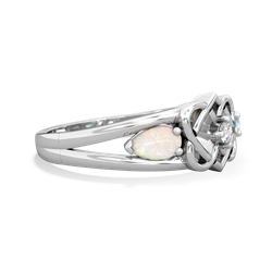 Opal Hearts Intertwined 14K White Gold ring R5880