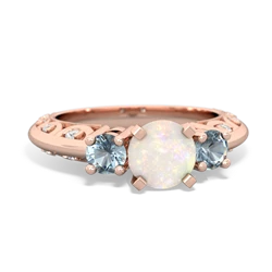 Opal Art Deco Eternal Embrace Engagement 14K Rose Gold ring C2003