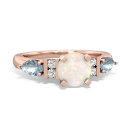 Opal 6Mm Round Eternal Embrace Engagement 14K Rose Gold ring R2005