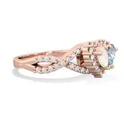 Opal Diamond Twist 'One Heart' 14K Rose Gold ring R2640HRT