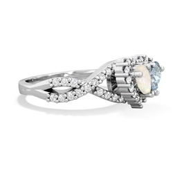 Opal Diamond Twist 'One Heart' 14K White Gold ring R2640HRT