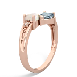 Opal Snuggling Hearts 14K Rose Gold ring R2178