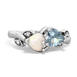 Opal Floral Elegance 14K White Gold ring R5790