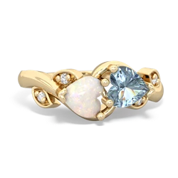 Opal Floral Elegance 14K Yellow Gold ring R5790