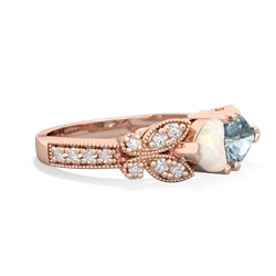 Opal Diamond Butterflies 14K Rose Gold ring R5601