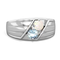 Opal Men's Streamline 14K White Gold ring R0460