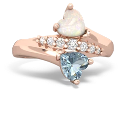 Opal Heart To Heart 14K Rose Gold ring R2064