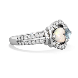 Opal Art-Deco Keepsake 14K White Gold ring R5630