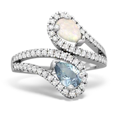 Opal Diamond Dazzler 14K White Gold ring R3000