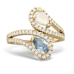 Opal Diamond Dazzler 14K Yellow Gold ring R3000