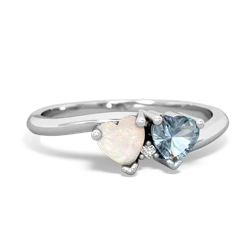 Opal Sweethearts 14K White Gold ring R5260