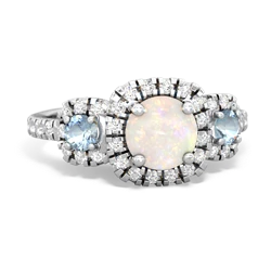 Opal Regal Halo 14K White Gold ring R5350