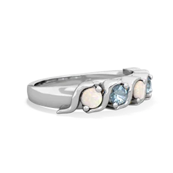 Opal Anniversary Band 14K White Gold ring R2089