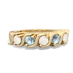 Opal Anniversary Band 14K Yellow Gold ring R2089