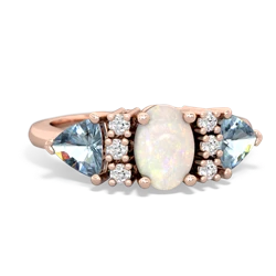 Opal Antique Style Three Stone 14K Rose Gold ring R2186