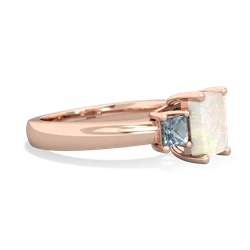 Opal Three Stone Emerald-Cut Trellis 14K Rose Gold ring R4021