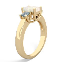 Opal Three Stone Emerald-Cut Trellis 14K Yellow Gold ring R4021