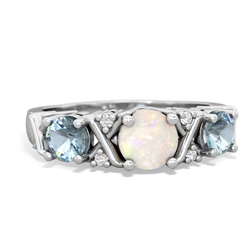 Opal Hugs And Kisses 14K White Gold ring R5016