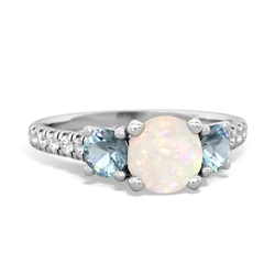 Opal Pave Trellis 14K White Gold ring R5500