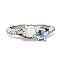 Opal Infinity Pave Two Stone 14K White Gold ring R5285