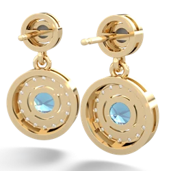 Opal Halo Dangle 14K Yellow Gold earrings E5319